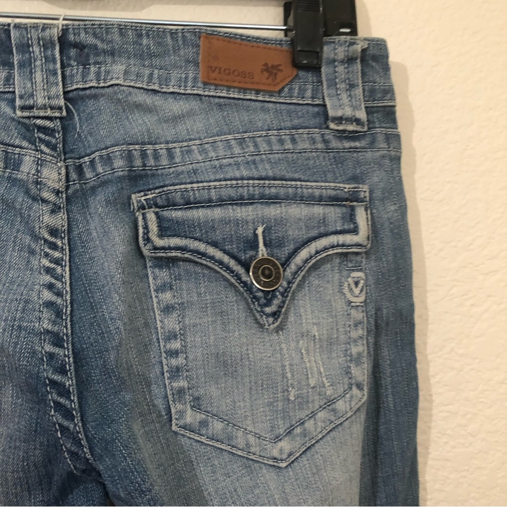 VIGOSS Womens Juniors 5 New York Boot Cut Jeans Light Wash Low Rise - Picture 13 of 14
